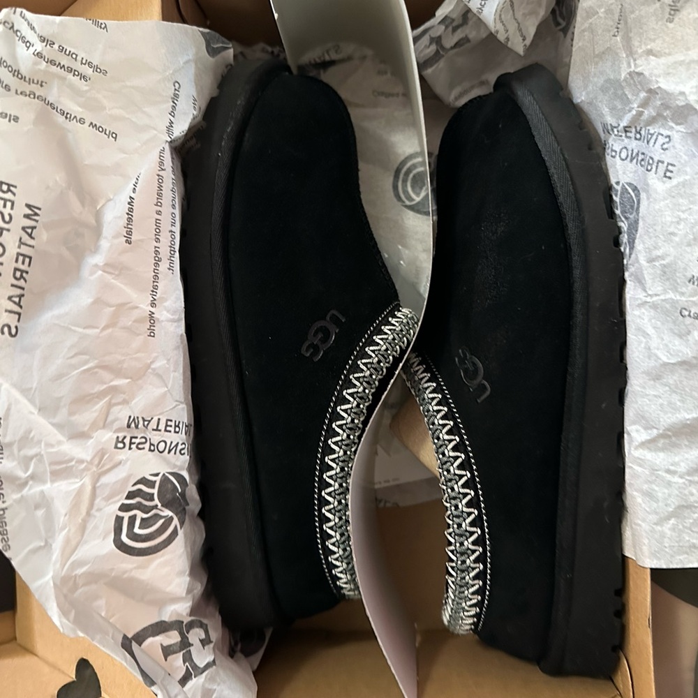 UGG TASMAN Black Loafers Slip-On Shoes